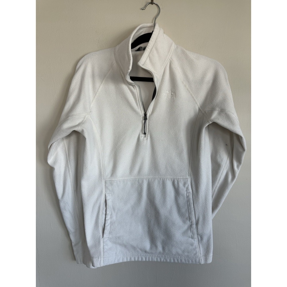 The North Face MEDIUM White Women's Polartec Classic 1/4 Zip Fleece Jacket